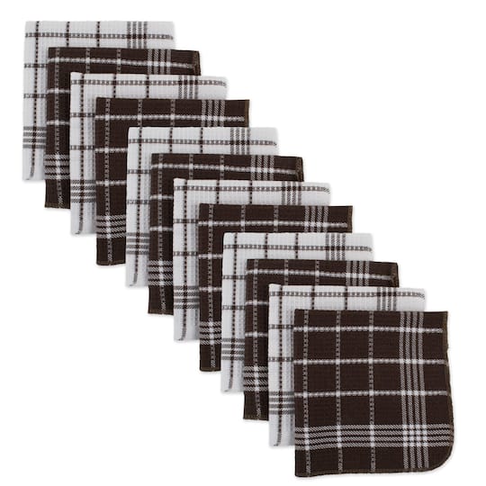 J&M Mocha Waffle Weave Dishcloth, 12ct.
